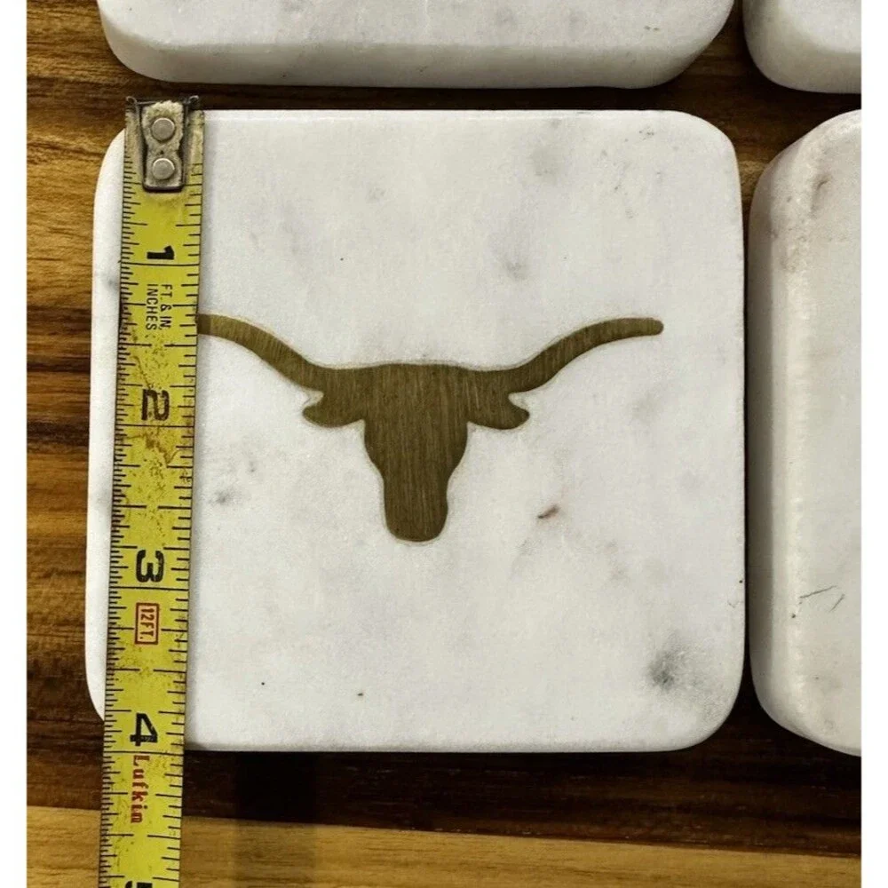 The Royal Standard Texas Longhorns Marble Coasters Set of 4 (4